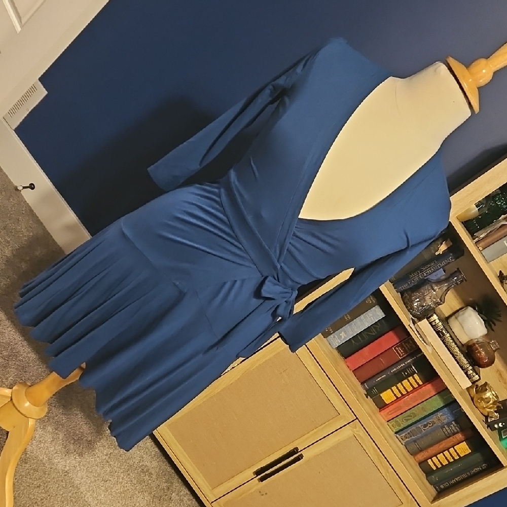 Lilly Pulitzer Blue V-Neck Fit and Flare Cocktail Dress